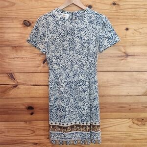 Talbots 100% Silk Short Sleeve Faux Wrap Dress SZ 2